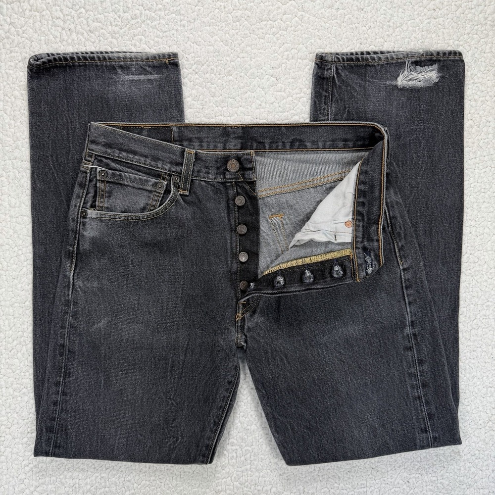 Levi's 501 Jeans Men's 32x34 (Actual 30x31) Black Grunge Streetwear Casual‎